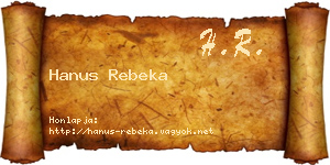 Hanus Rebeka névjegykártya